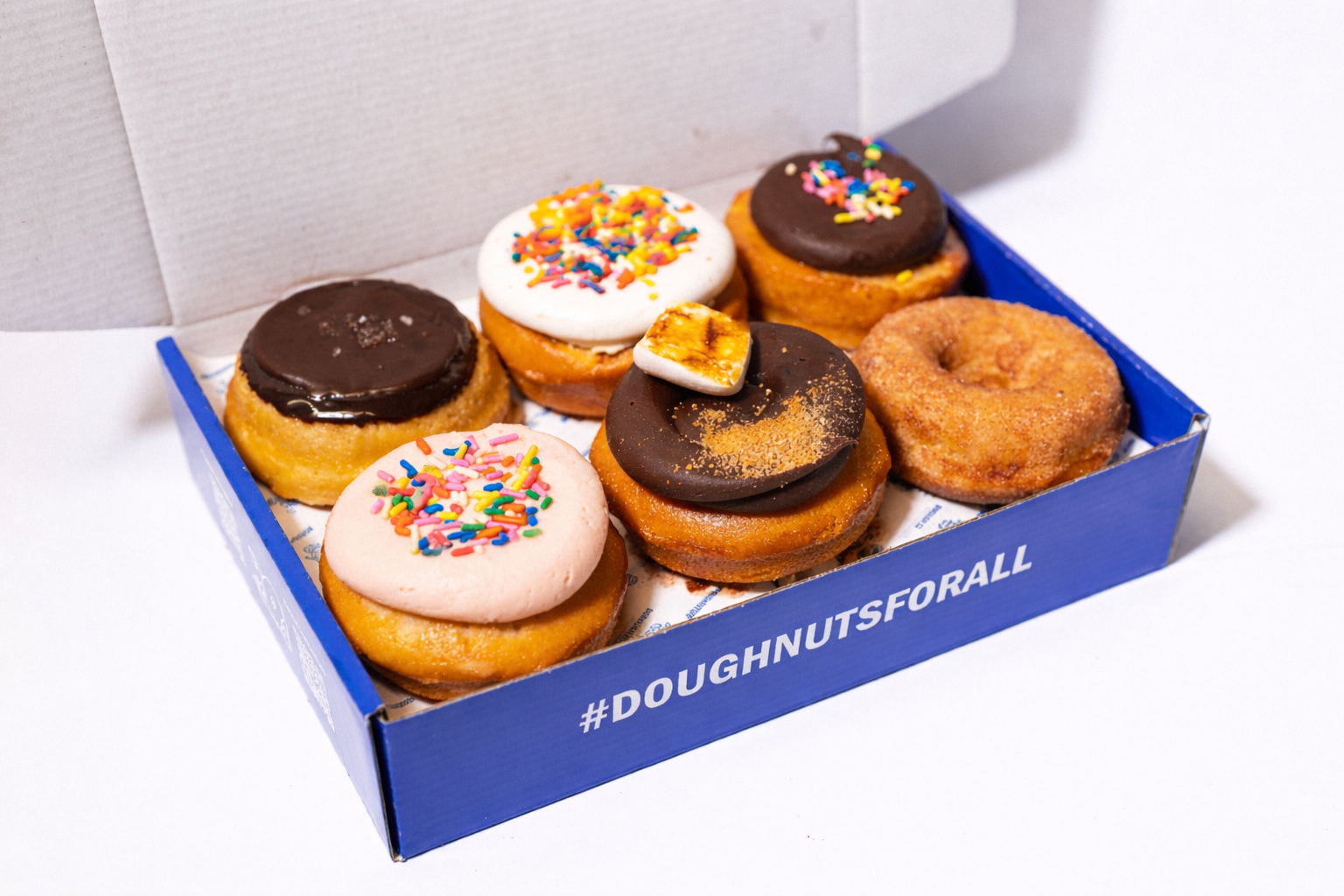 Assorted gluten-free, vegan baked doughnuts