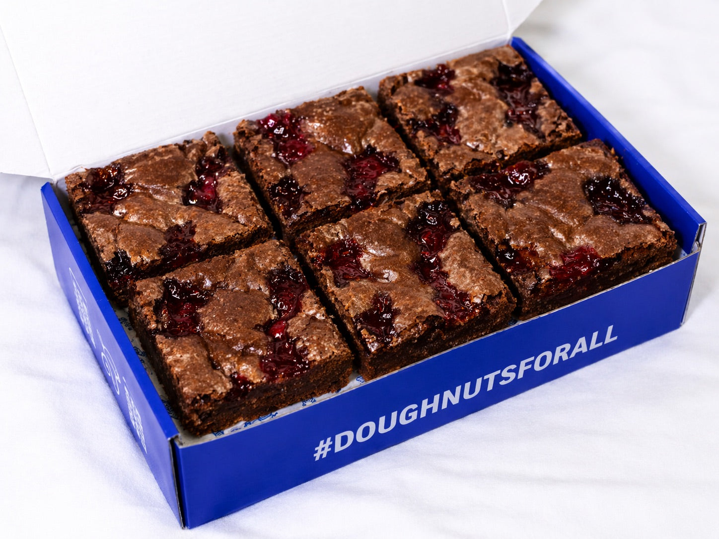 Gluten-free, vegan jam-filled brownies